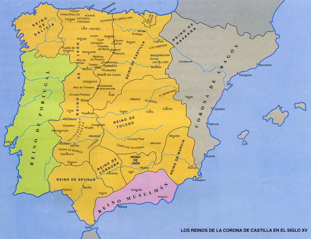 Mapa de Castilla y León, región de origen